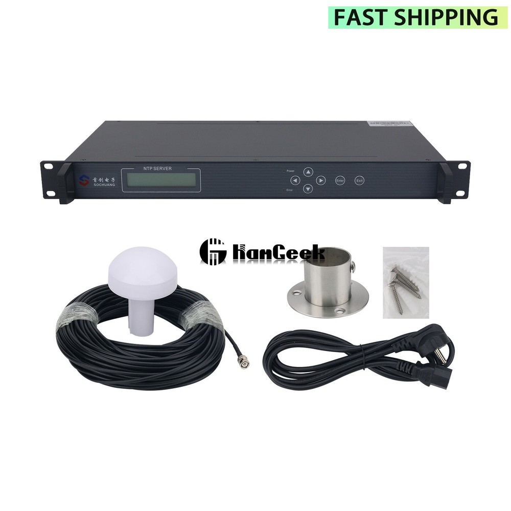 NTP Server Network Time Server GPS Beidou + 30M/98.4FT Mushroom Antenna + Base