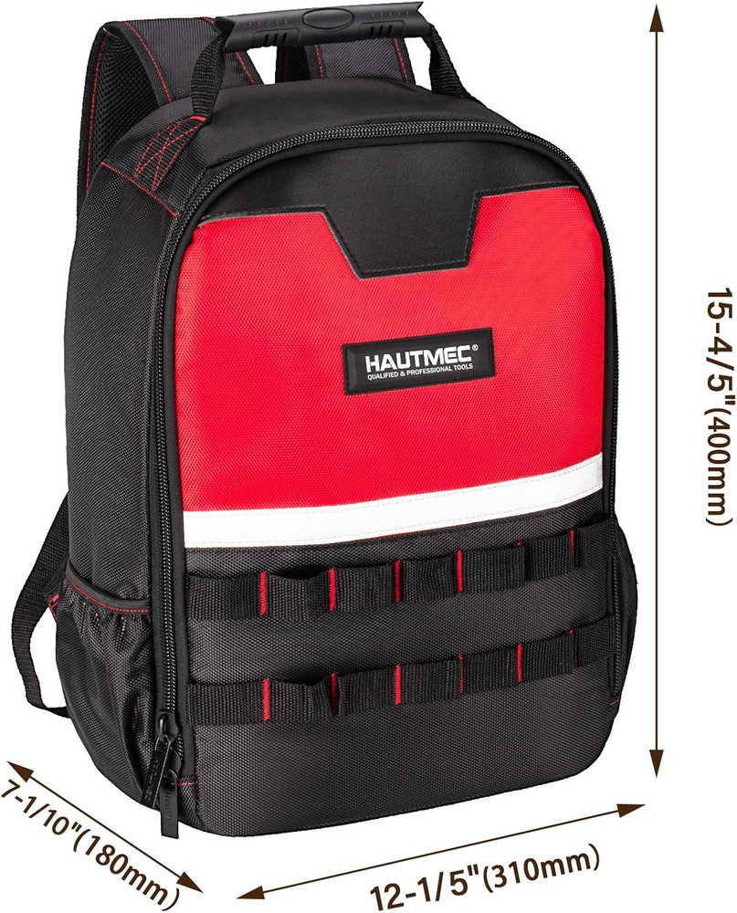 Durable Tool Backpack with Laptop Compartment & 11 Storage Pockets