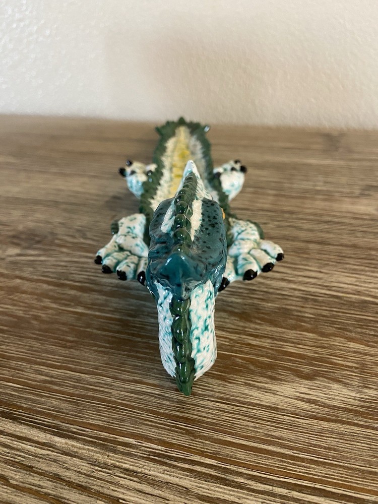 Ceramic Bisque Tabletop Incense Stick Burner Dragon 13” Long