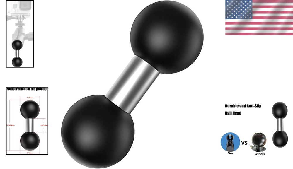 1" Double Ball Mount Adapter for RAM Mounts - Durable, Waterproof & Adjustable