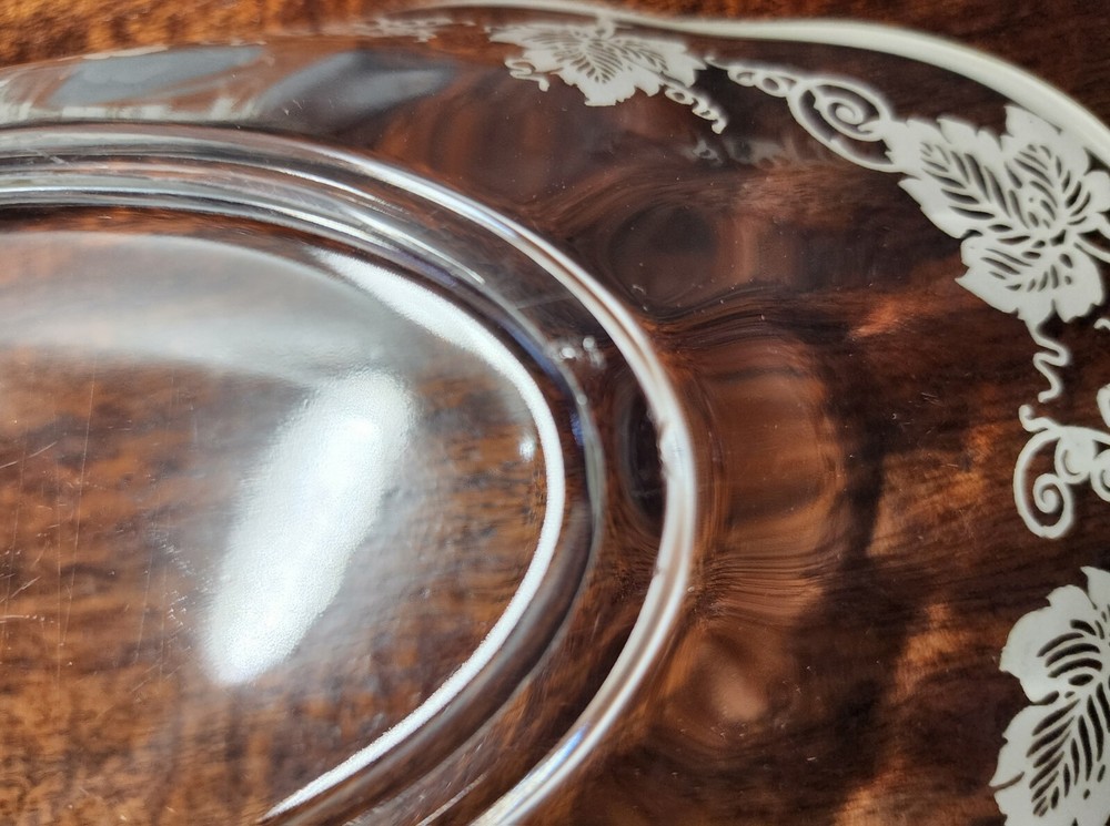 Vintage Sterling Silver over Glass Celery Dish 1970's