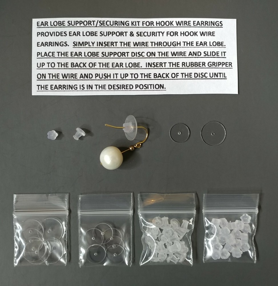 Earring Stabilizer Kit - For Hook & Post Earrings - French Wire, Fish Hook, Post