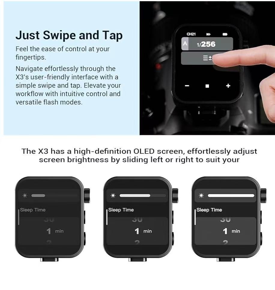 Godox X3N X3-N TTL Wireless Flash Trigger, 2.4G Wireless Touchscreen Flash Trans
