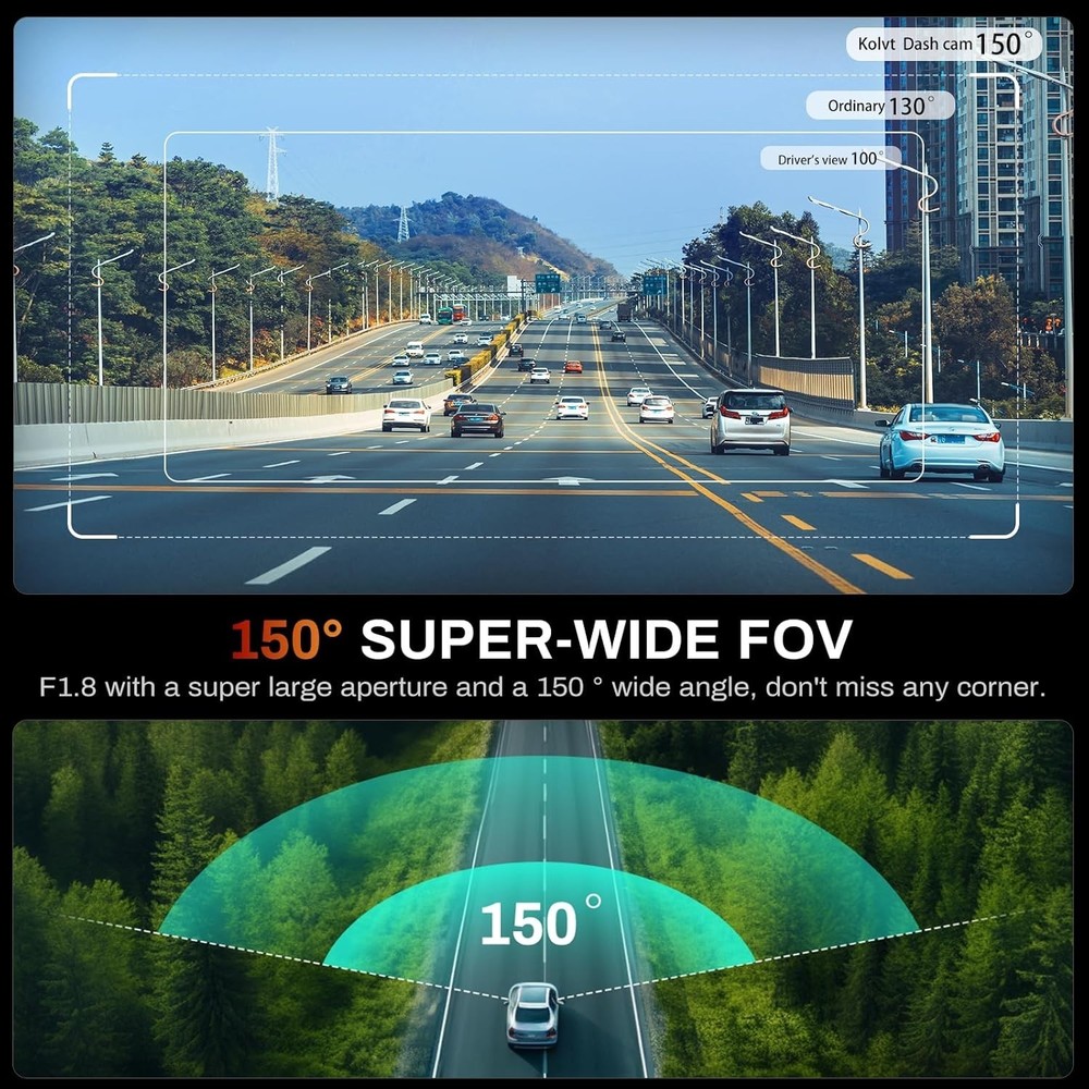 Wireless 2.5K Dash Cam with App Control & Night Vision Technology