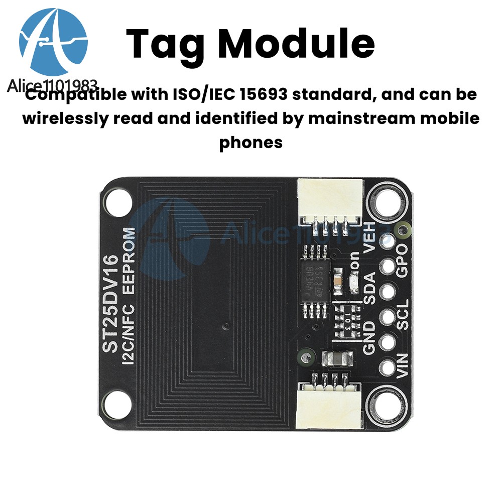 ST25DV16K I2C RFID Dynamic Tag Module Compatible with STEMMA QT/Qwiic Interface