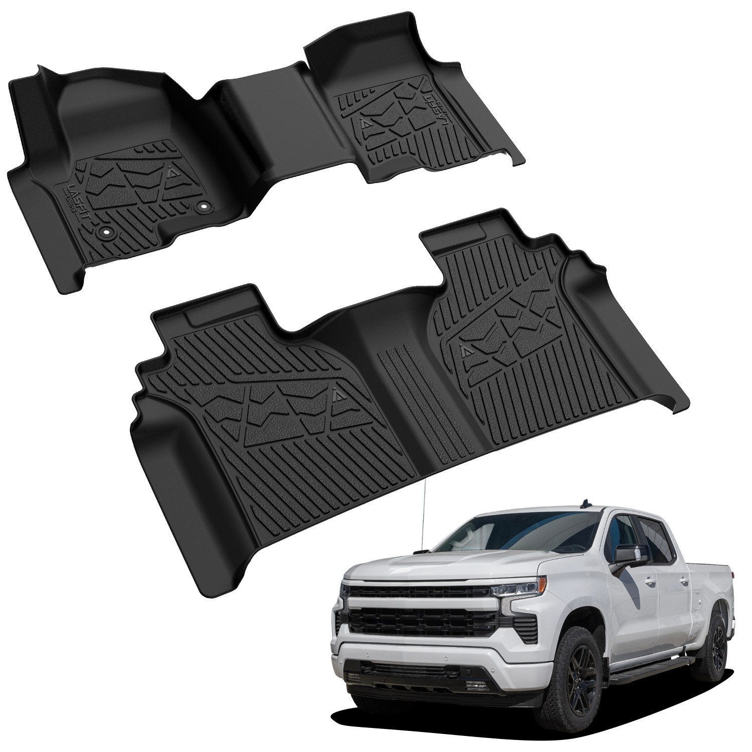 Floor Mats for Chevrolet Silverado 1500 / GMC Sierra 1500 2019-2025 Crew Cab