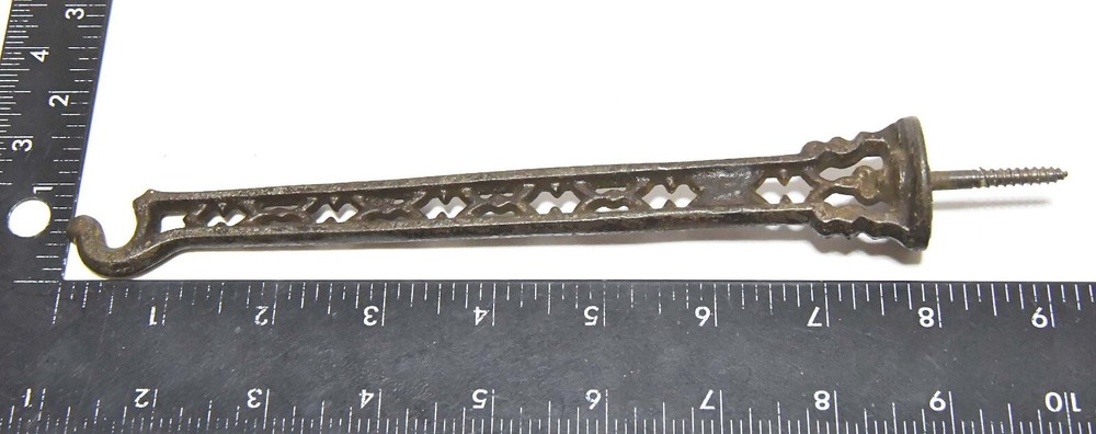 VINTAGE CAST IRON SCREW IN WALL HOOK