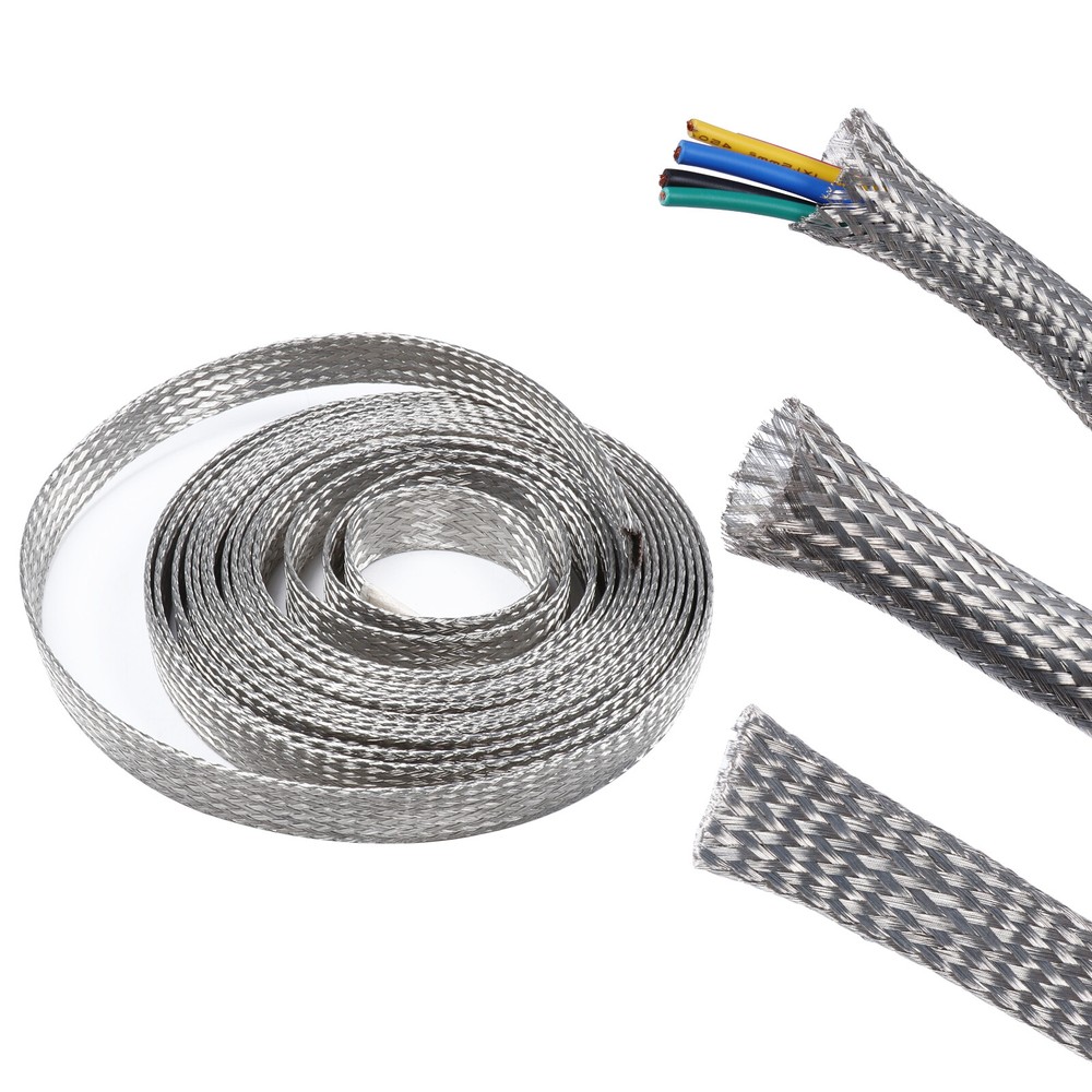 Braided Cable Sleeve Wire Shield Ground Straps EMI/RFI Protect Lot