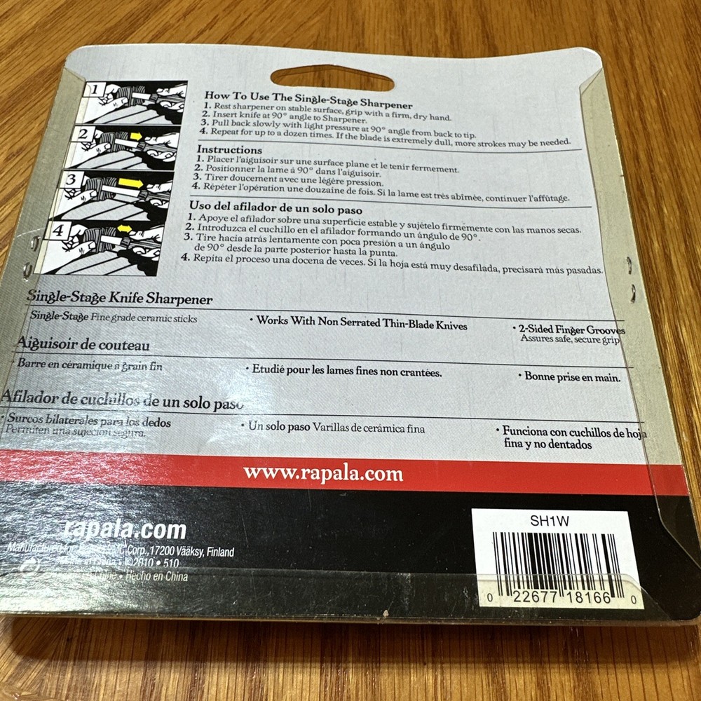 Rapala Single-Stage Knife Sharpener SH1W In Packaging