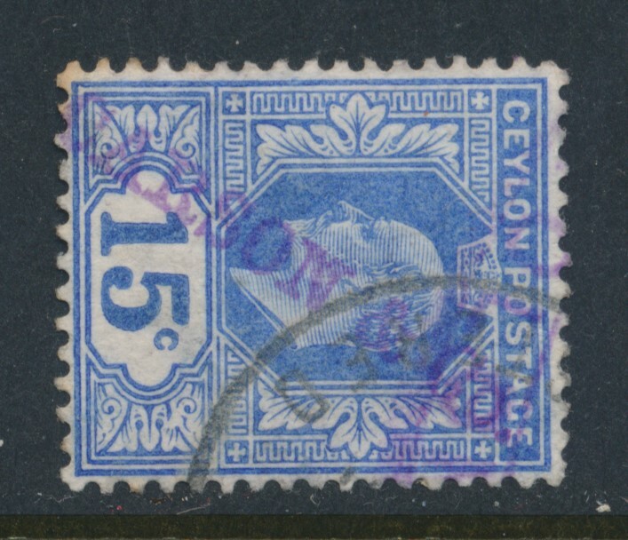 CEYLON, Firm chop (security overprint) CARSON & CO