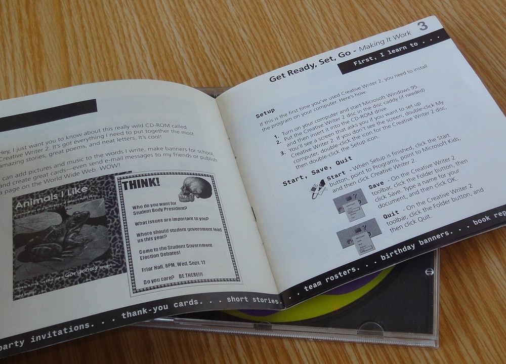 Microsoft Creative Writer 2 CD-Rom Software Windows 95, En -Nr.Mint 1996 Ages 8+