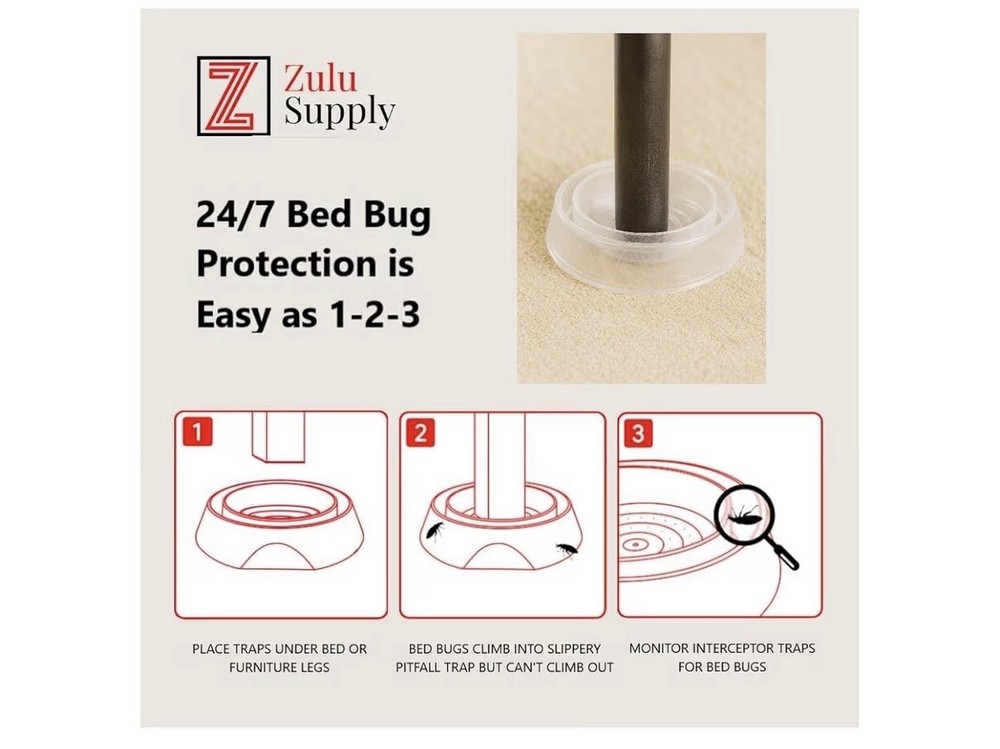 Bed Bug Interceptor Traps – 12-Pack White Passive Monitor & Detection Trap – ...