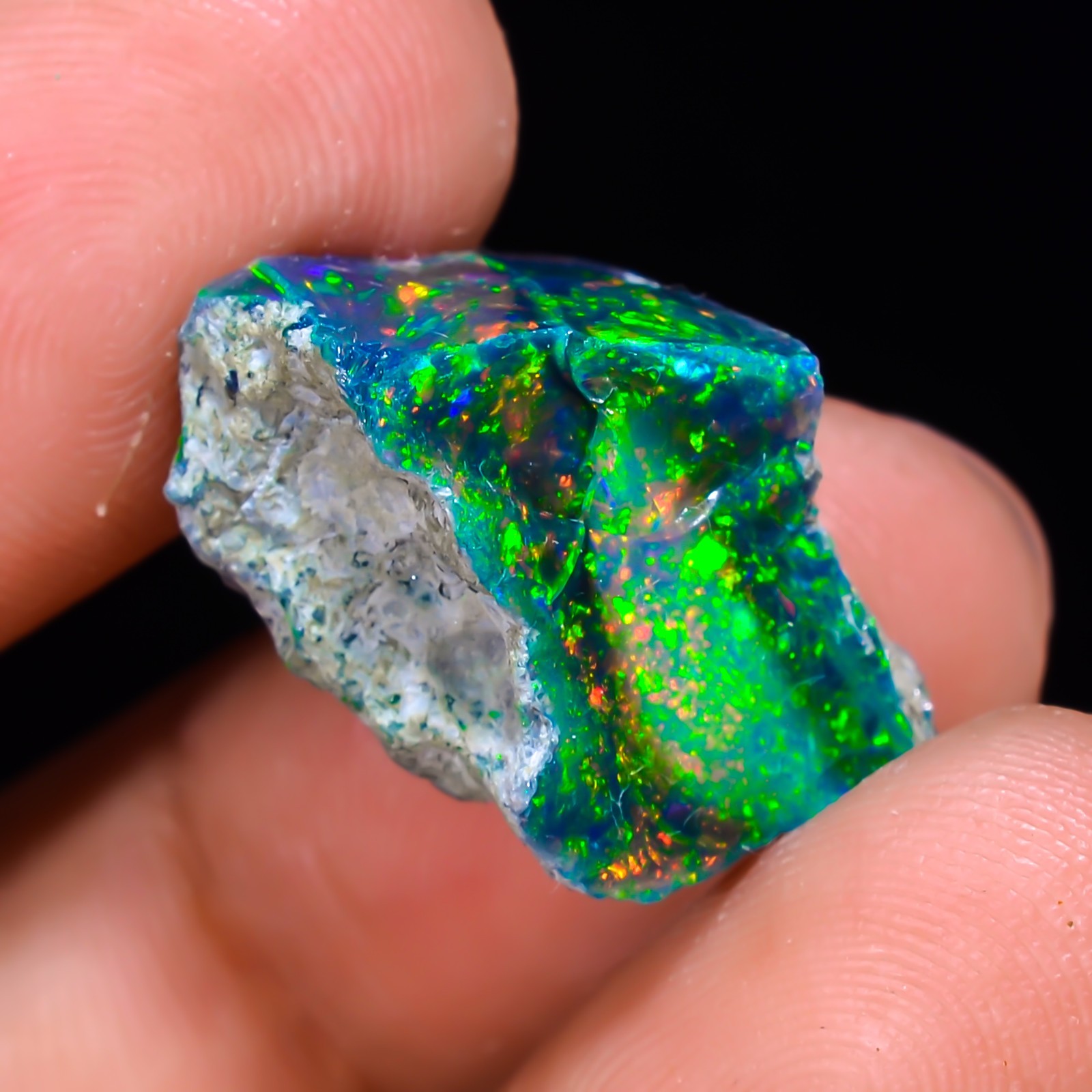Black Ethiopian Opal Rough, Jewelry Grade Welo Opal Rough, Multi Fire Opal Raw
