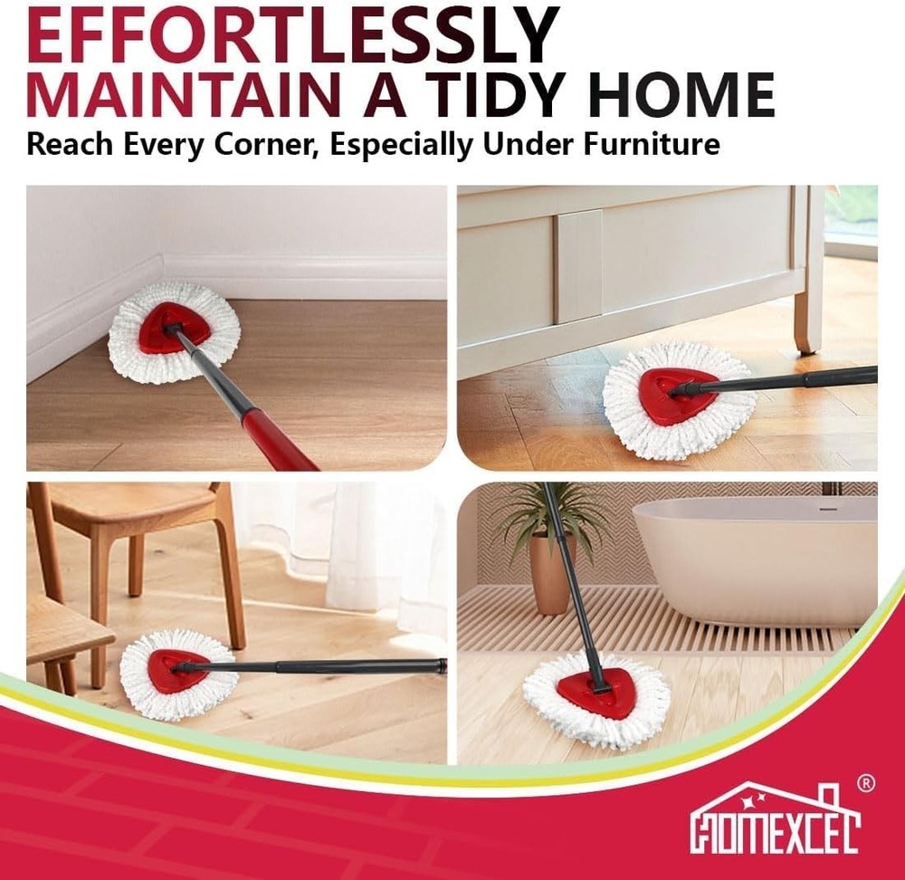 3x Replacement Microfiber Mop Head Easy Clean Wring Refill For O-Cedar Spin Mop