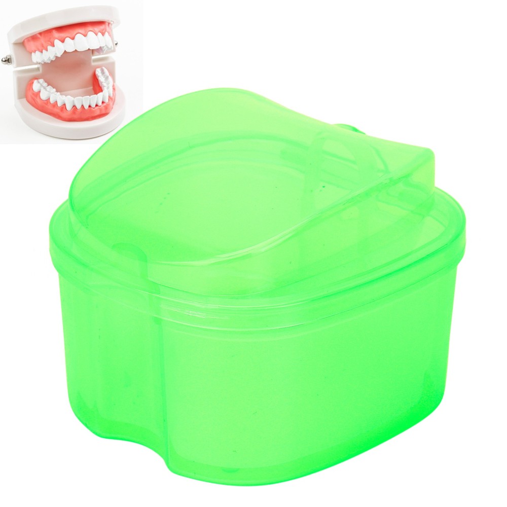 Denture Bath Case Box Soak Container Colored False Teeth Storage Box With