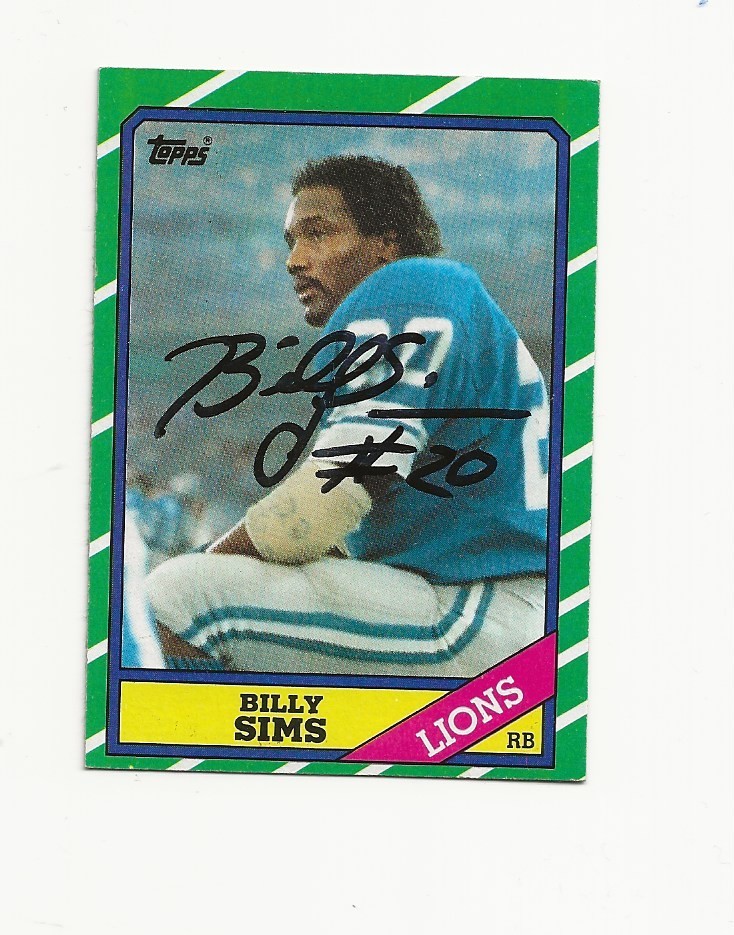 BILLY    SIMS   OKLAHOMA     AUTOGRAPHED    CARD