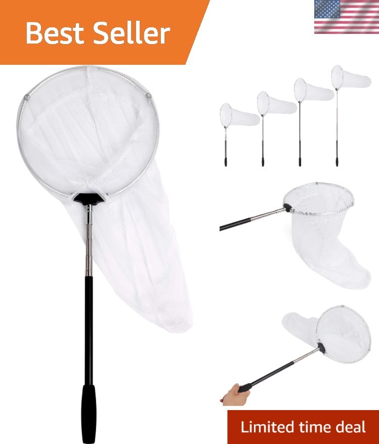 Foldable Insect Net with 10" Ring, 48" Telescopic Handle - Lightweight & Durable