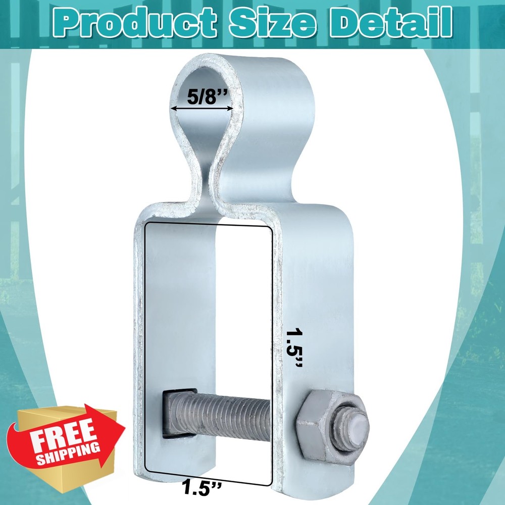 2 Pcs 1.5" Square Post Hinges, Galvanized Chain Link Fence Gate