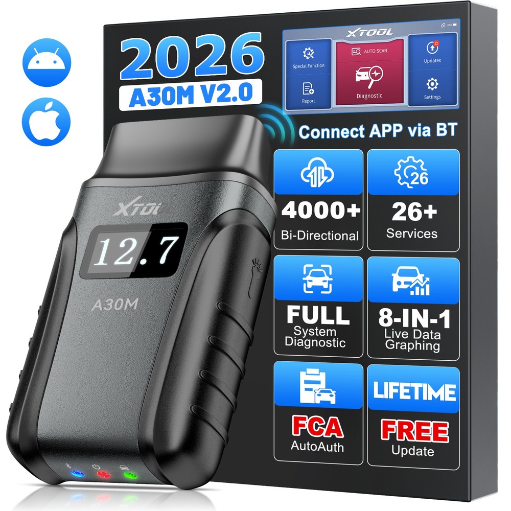2026 XTOOL A30M V2.0 Bluetooth Bidirectional OBD2 Scanner Full Diagnostic Tool