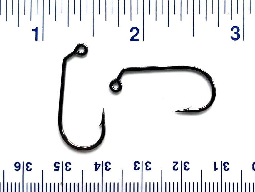 100 or 1000 black nickel 60 degree round bend jig hooks - 32786
