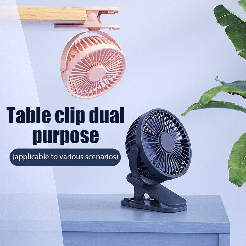 USB Rechargeable Mini Cooling Fan Clip On Desk Table Office Stroller Camping Gym