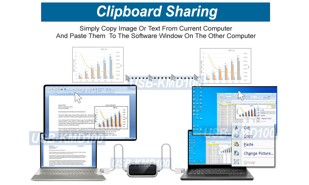 USB 2.0 KVM Sharing Cable For Keyboard Mouse And Data File Transfer