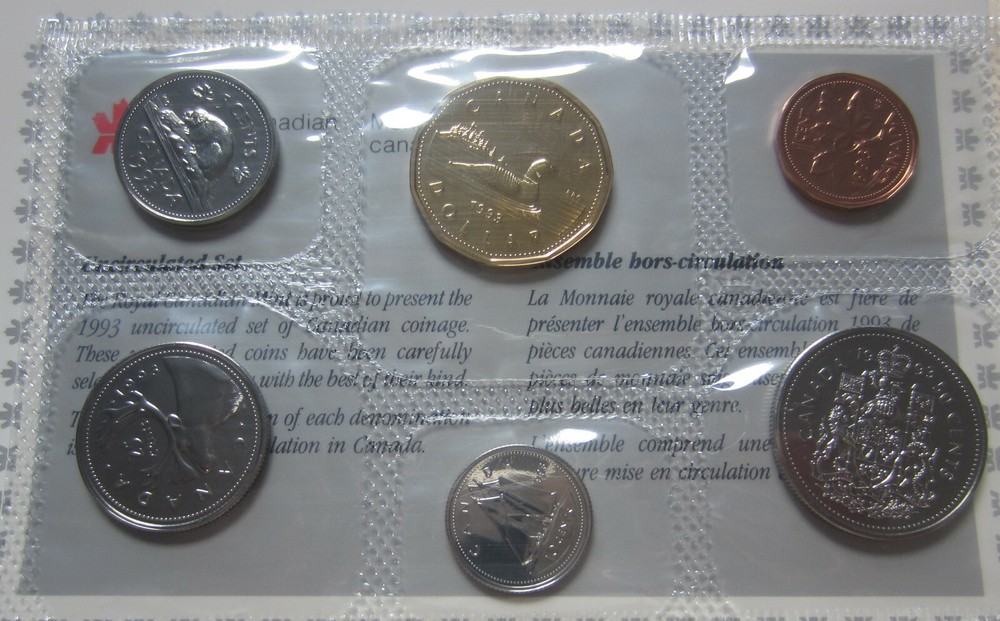 1993 Canada PL RCM Set (6 Coins UNC.) RJ .