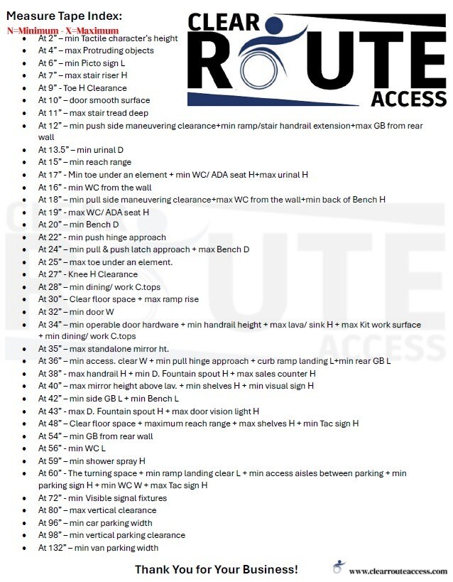 Accessibility Code Tape Measure