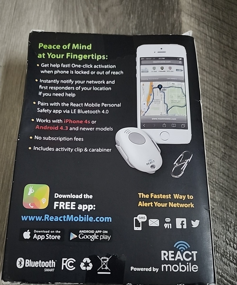 REACT SIDEKICK Self Defense Personal SAFETY Keychain Security Alarm -B2