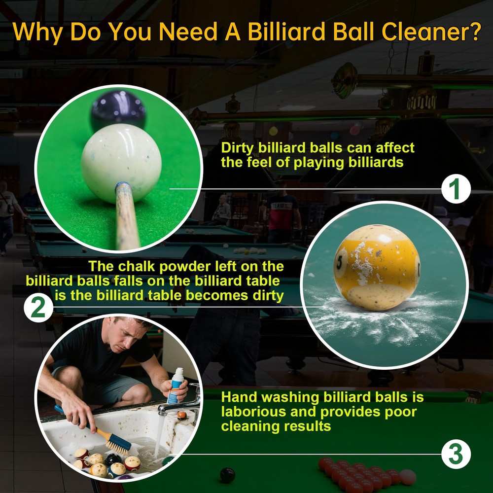 Billiard Cleaning Machine, Pool Polishing Cleaning Machine, Automatic 16 Pool...