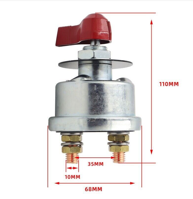 2x Heavy Duty Master Battery Disconnect Switch Kill 2 Post SPST Kill Cut Off 12V