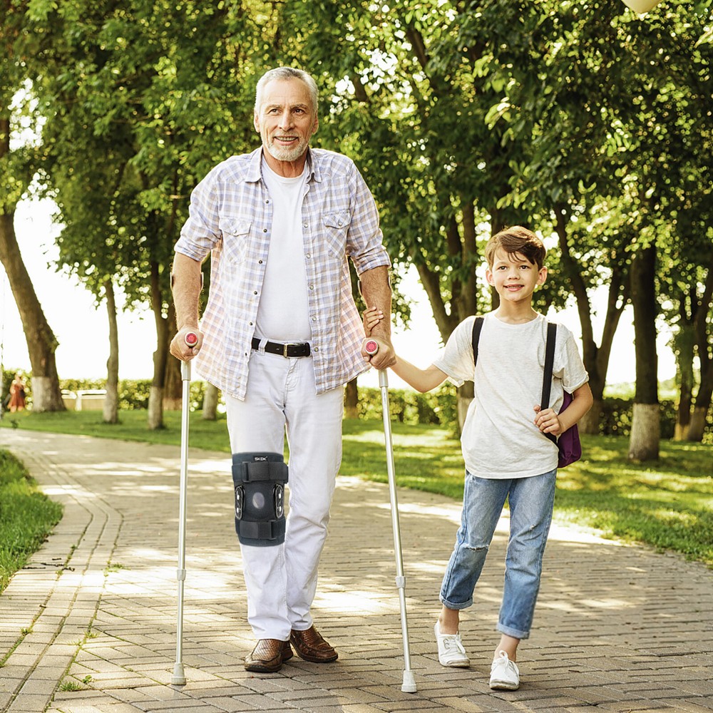 KNEE BRACE HINGED COMPRESSION SLEEVE JOINT SUPPORT WRAP OPEN PATELLA STABILIZER