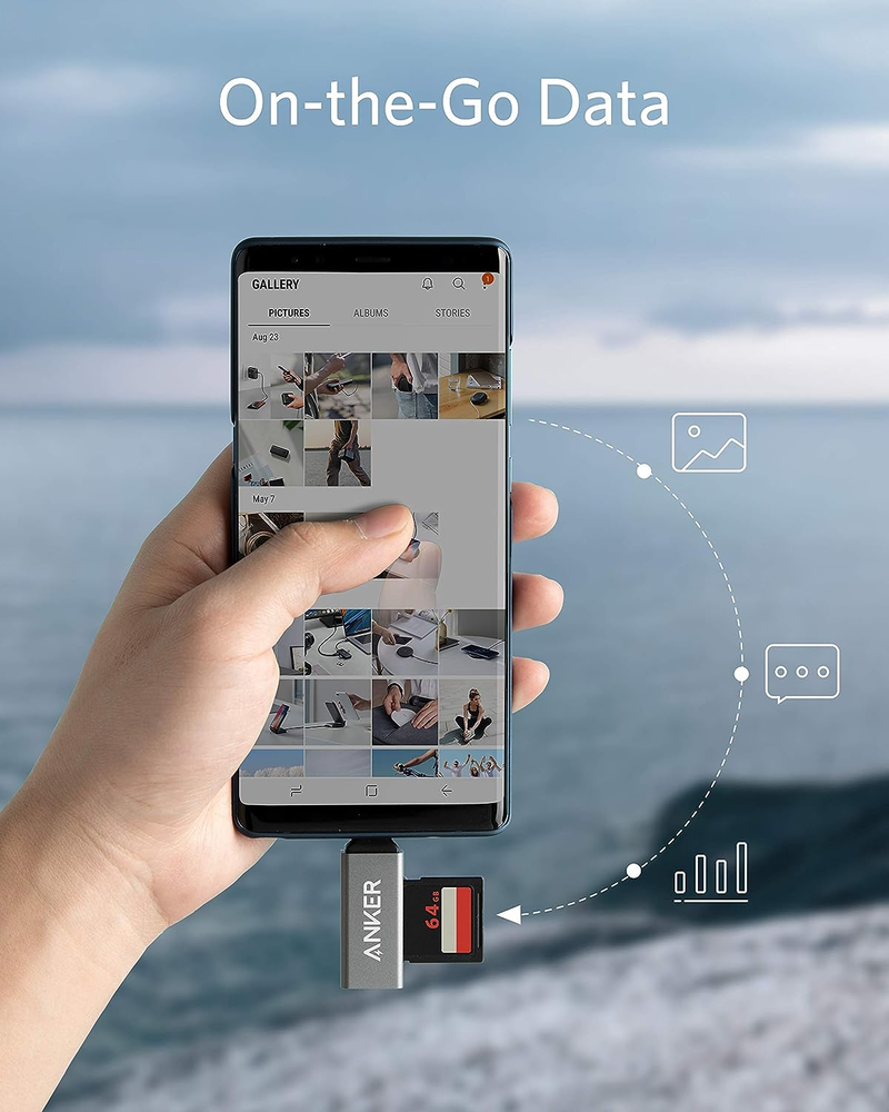 Anker SD Card Reader, 2-in-1 USB C Memory Card Reader for SDXC, SDHC, SD, MMC, R
