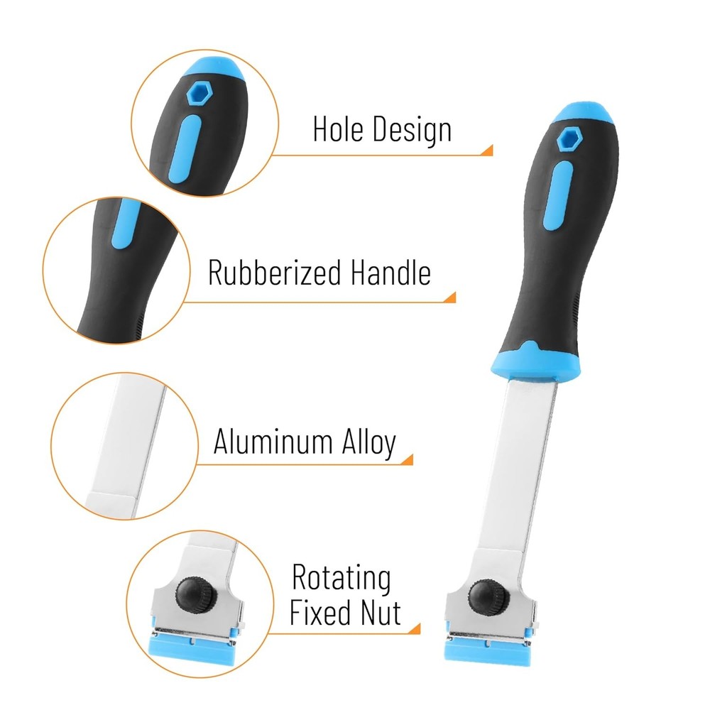 Bates- Razor Blade Scraper Set, 3 Pack, Razor Scraper Set with Extra 50 Plastic