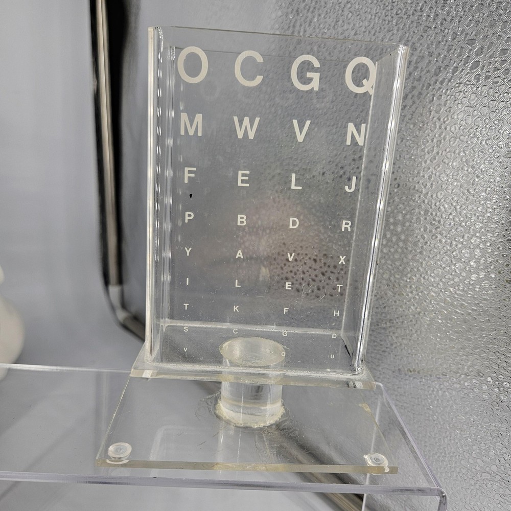 Optometry Eye Chart Clear Acrylic Display Office Stand Cup Holder Vision Testing