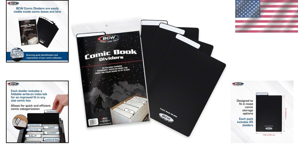 A4 Comic Book Dividers - 25 Pack, Durable Polyethylene with Write-On Tabs