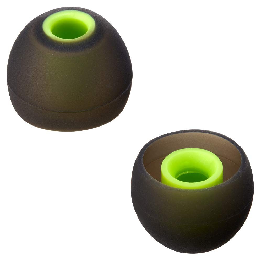 Earbud Tips High Quality Soft Silicone Small/Medium/Large, Black/Green
