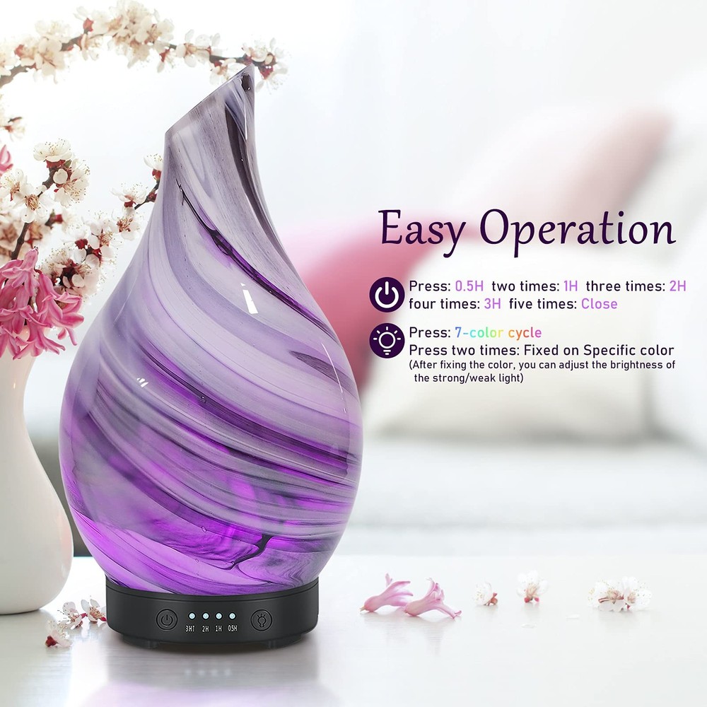 Essential Oil Diffuser Aromatherapy 1 Count (Pack of 1), Grey Wave-120ml