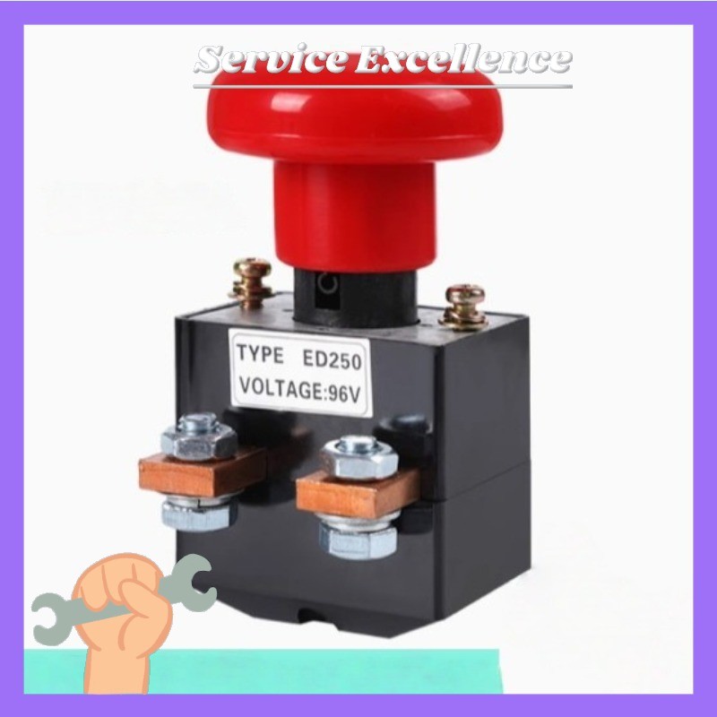 1PCS 250A 96V Emergency Button Stop Switch Disconnect Switch Electric Vehicle E#