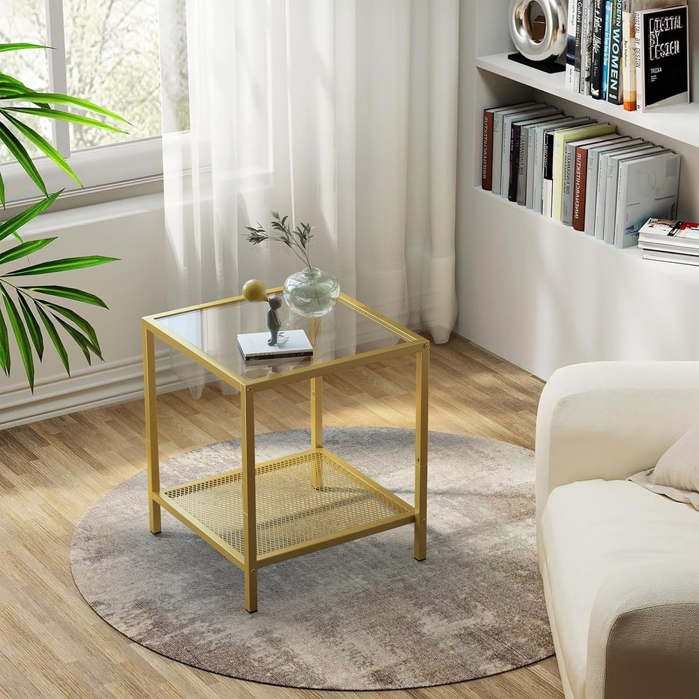 SAYGOER Gold Side Table and Coffee Table