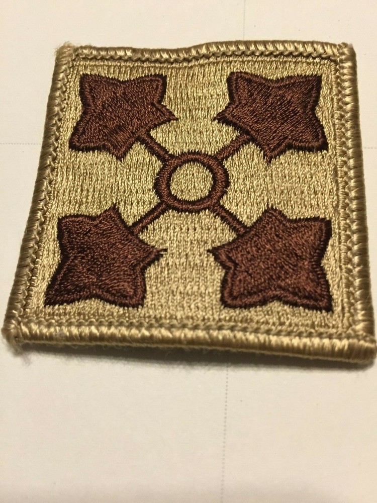 U S Army Patch - 4th INF. Div. Desert Subdued sew-on patch