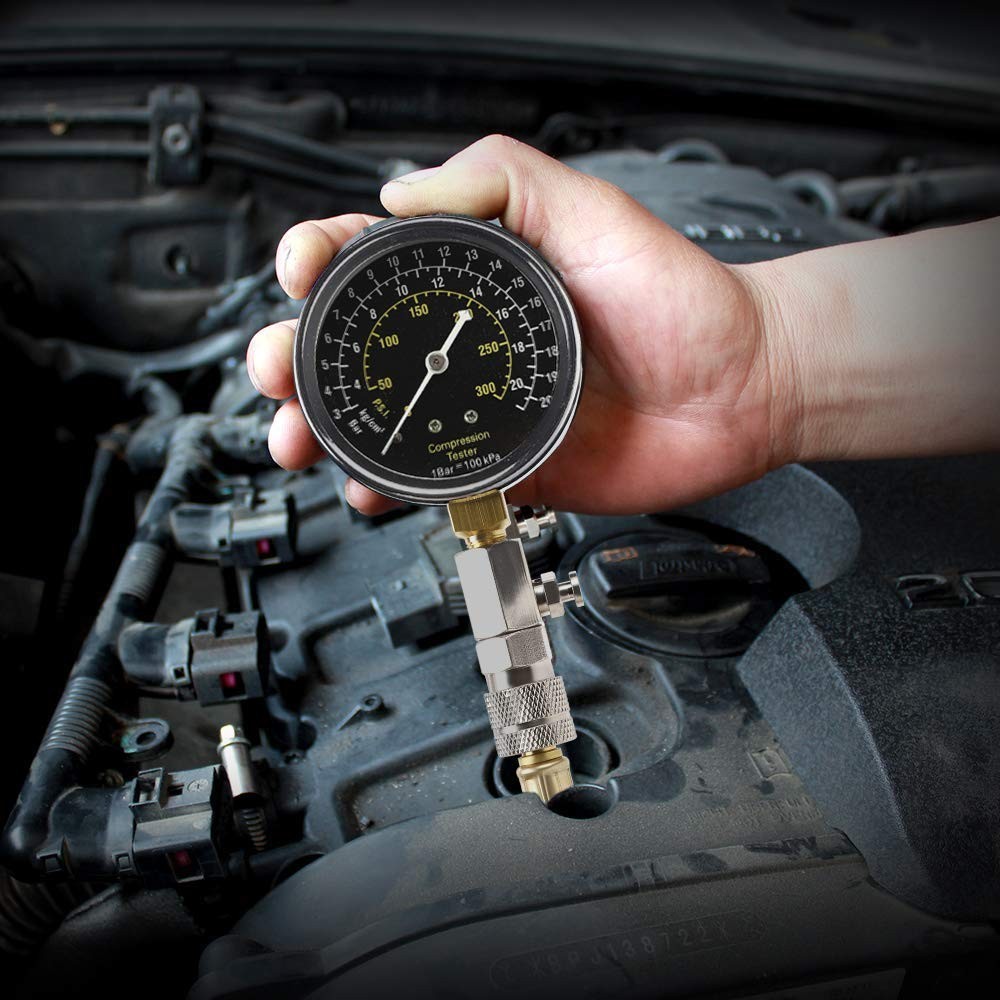 Petrol Engine Cylinder Compression Tester Kit - 8pcs