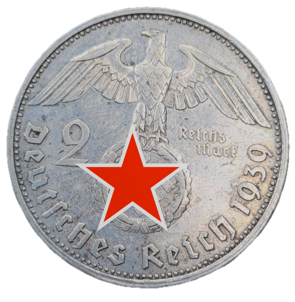 1939 Germany 2 Mark Silver Coin