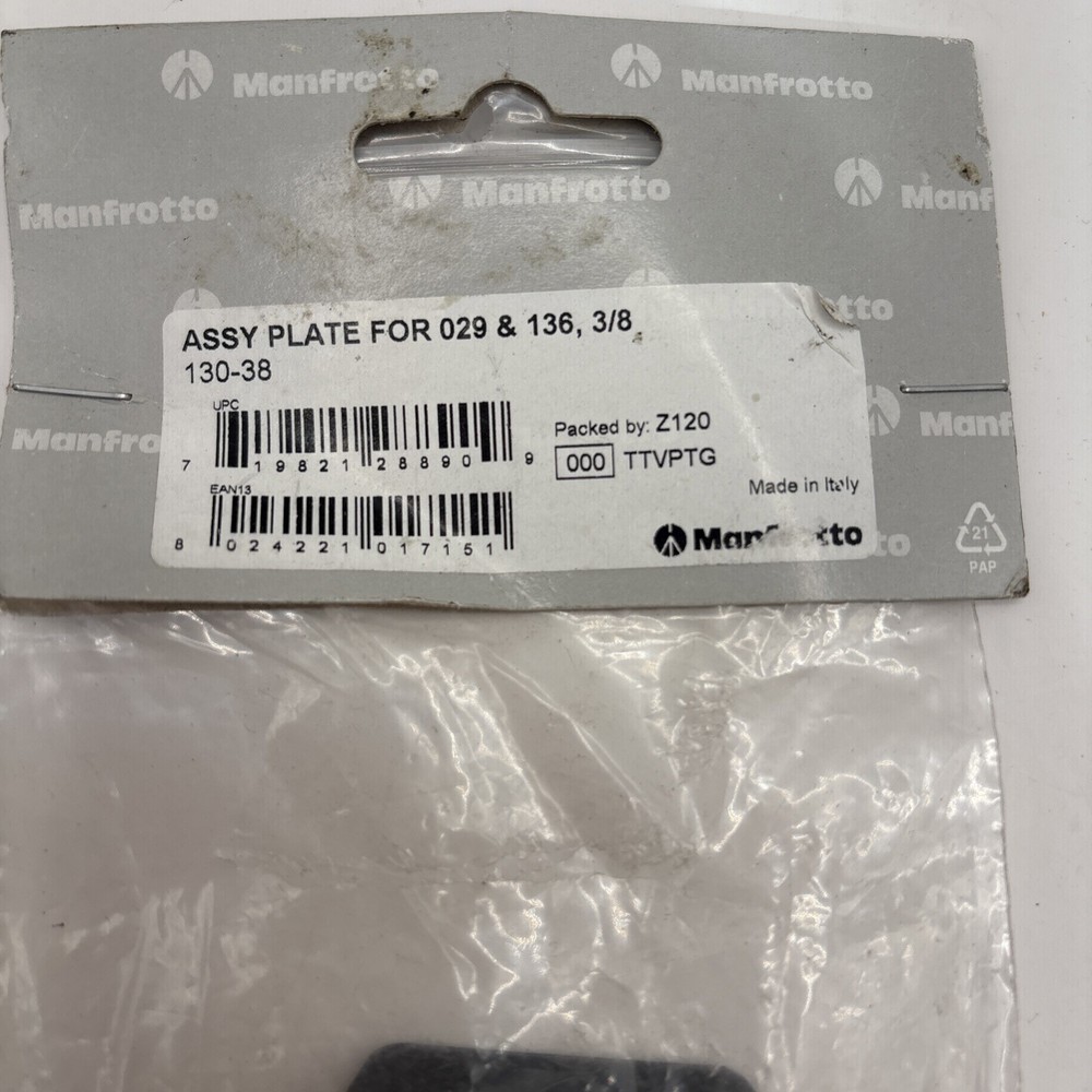 130- 38 Hexagonal Quick Release Mounting Plate with 3/8-Inch Thread and Flush Mo