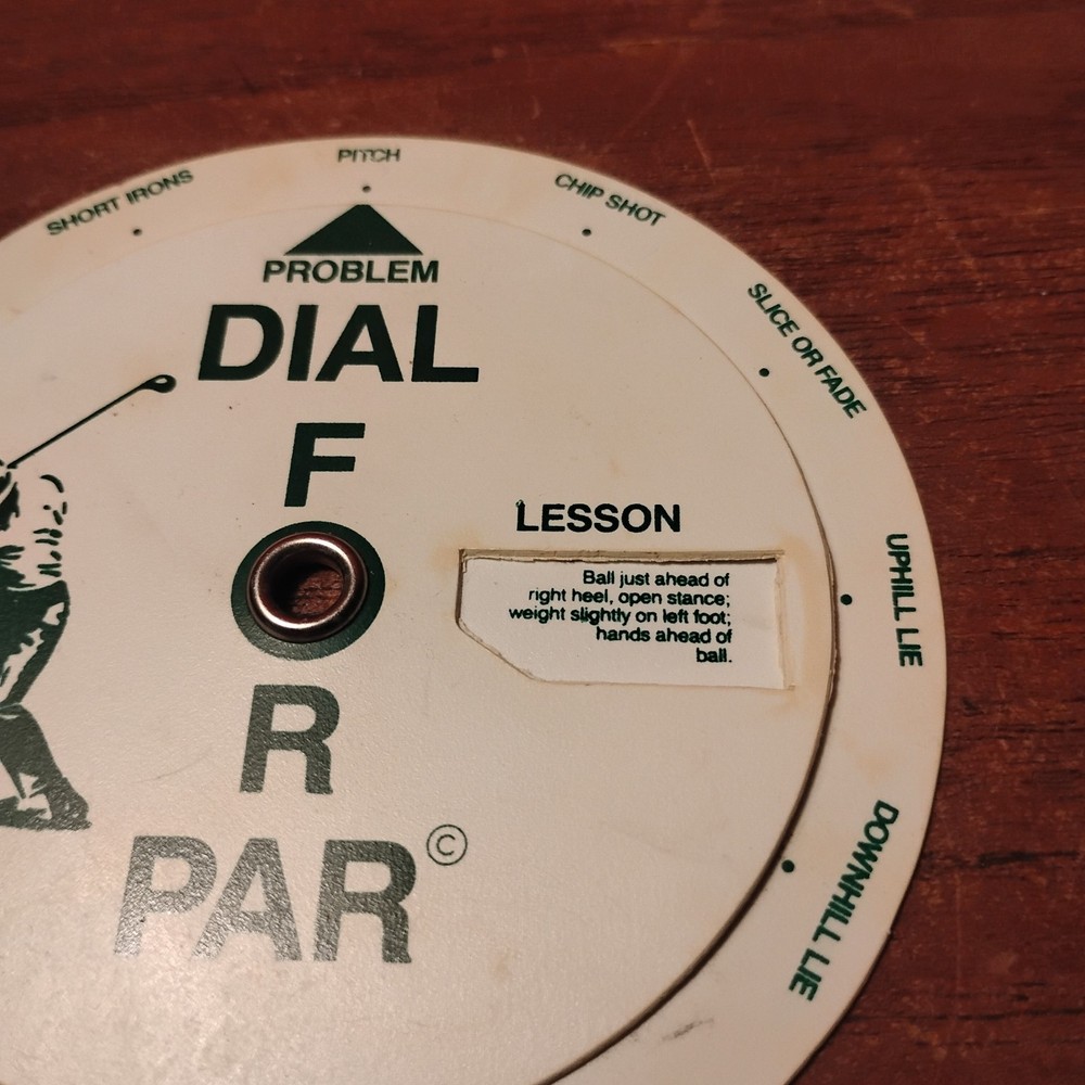 Vintage Dial For Par Golf Problem Solver Wheel