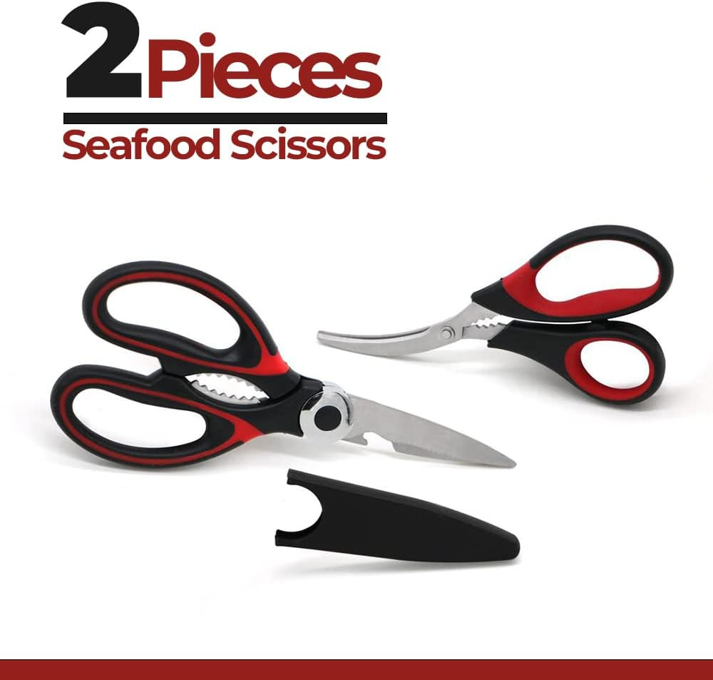 Professional Kitchen Scissors | 2-Pack Ultra Sharp Stainless Steel Kitchen Shear