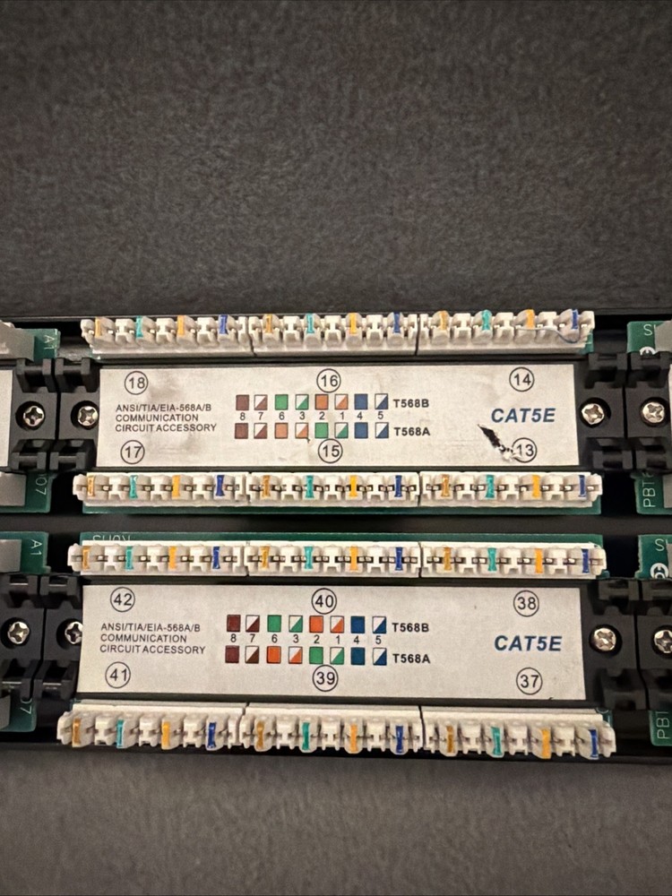 CAT5e GigaMax 48 Port Rack Mount Patch Panel Punchdown 5G596-U48 vertical cable