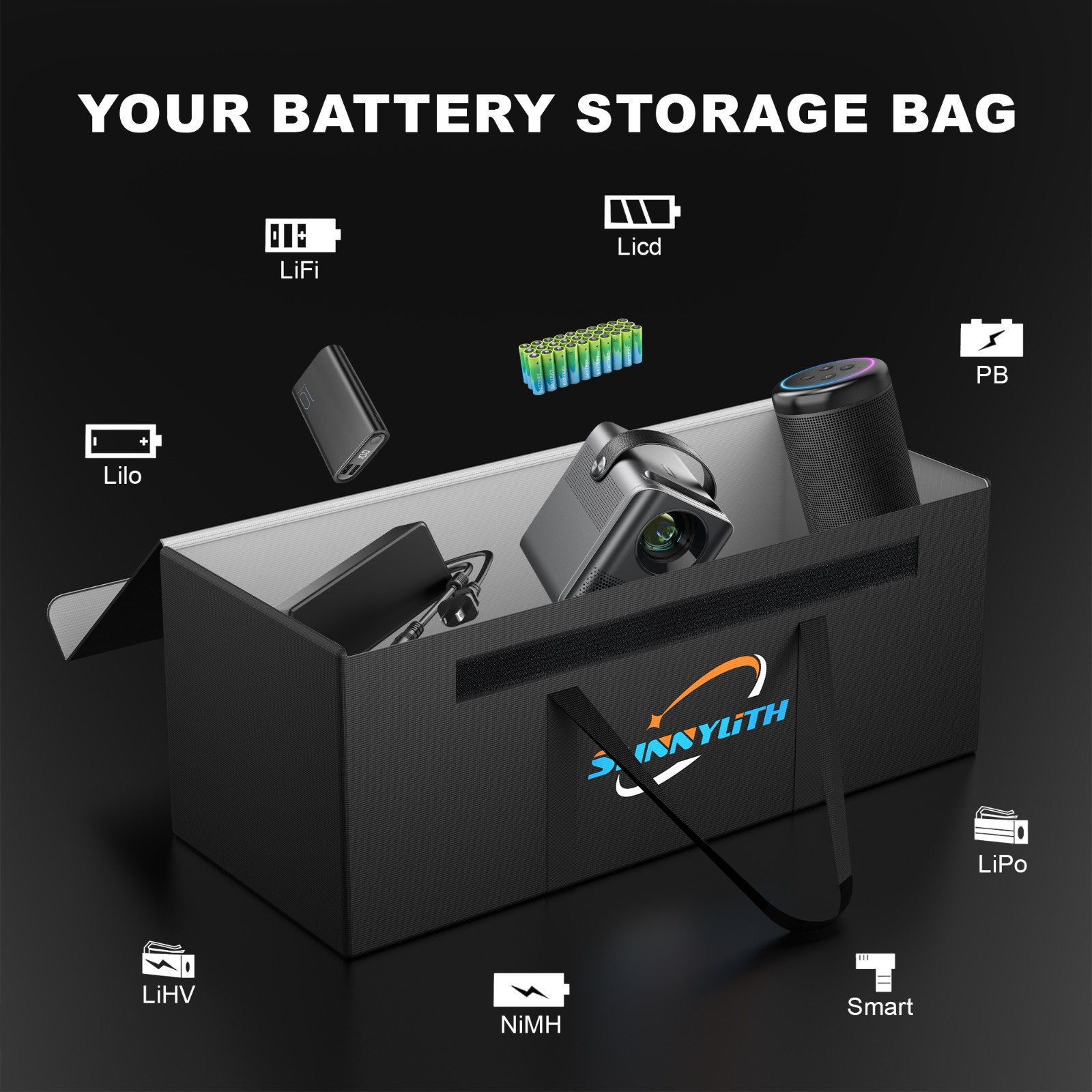 Large Fireproof Document Bag & 12V 200Ah Lithium Battery Waterproof Safe Bag