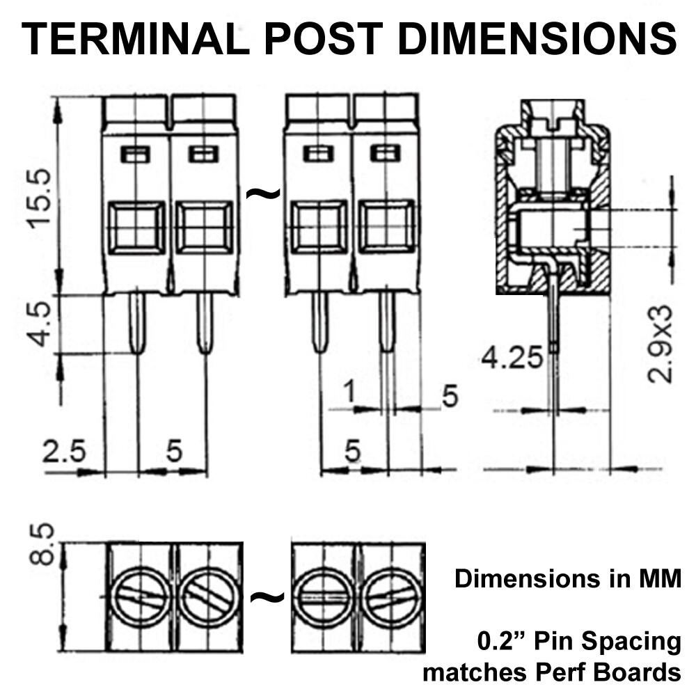 (10) 7-Position Terminal Blocks - BREAKABLE, PCB Mount