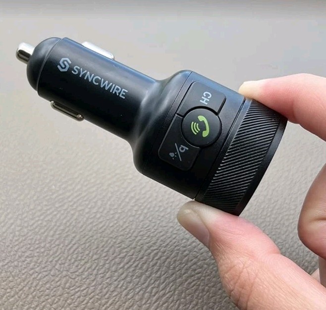 Syncwire Bluetooth 5.4 FM Transmitter For Car 38W PD & QC 3.0 Dual USB Black New